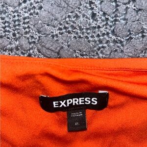 Express Puff Sleeve Orange Dress